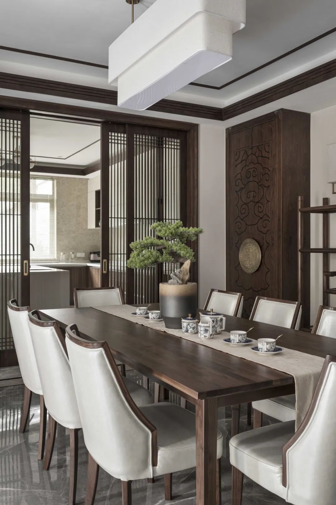 别墅非家装丨1100平方新中式，闲雅宁静的意蕴美-40