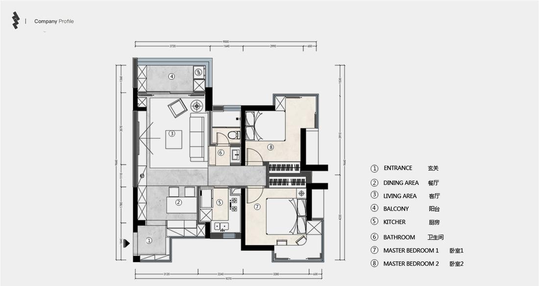 80平小户型现代简约港式风格·缤纷•纯真-2