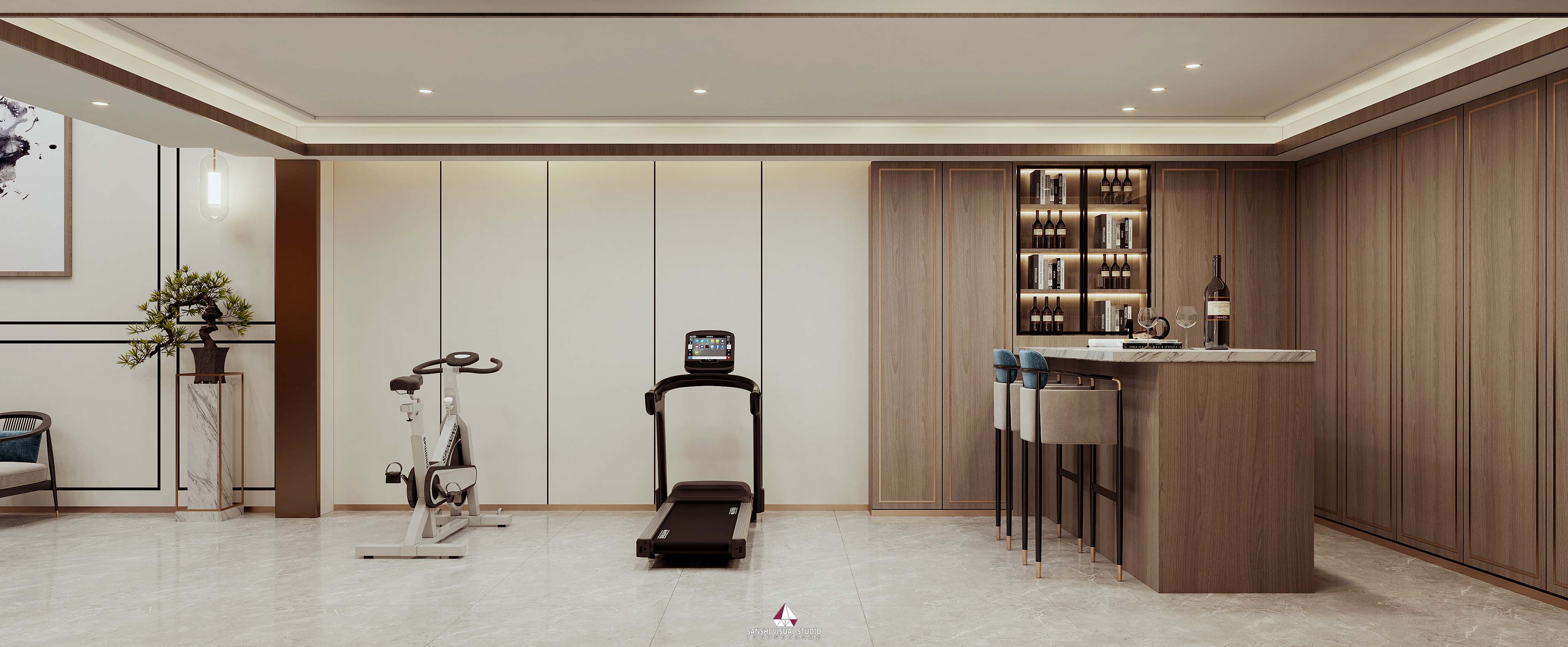 新中式风格别墅设计丨三石视觉-7