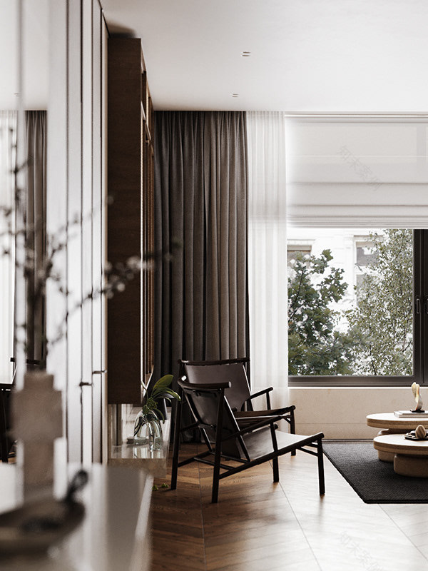 带黑樱桃元素的现代客餐厅设计项目-16