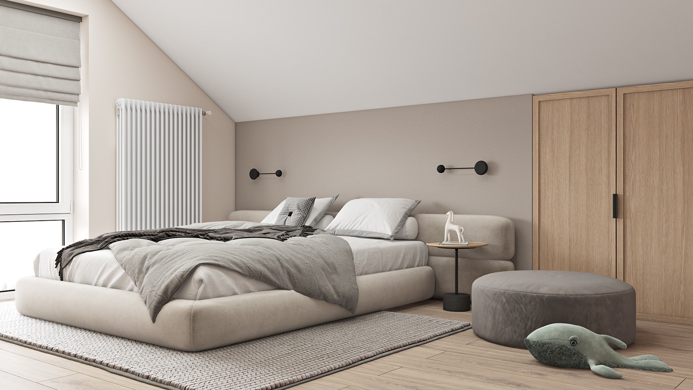 原木与浅灰色室内设计-15