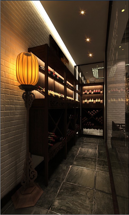 精品中式红酒铺平面图+3施工图+5效果图-3
