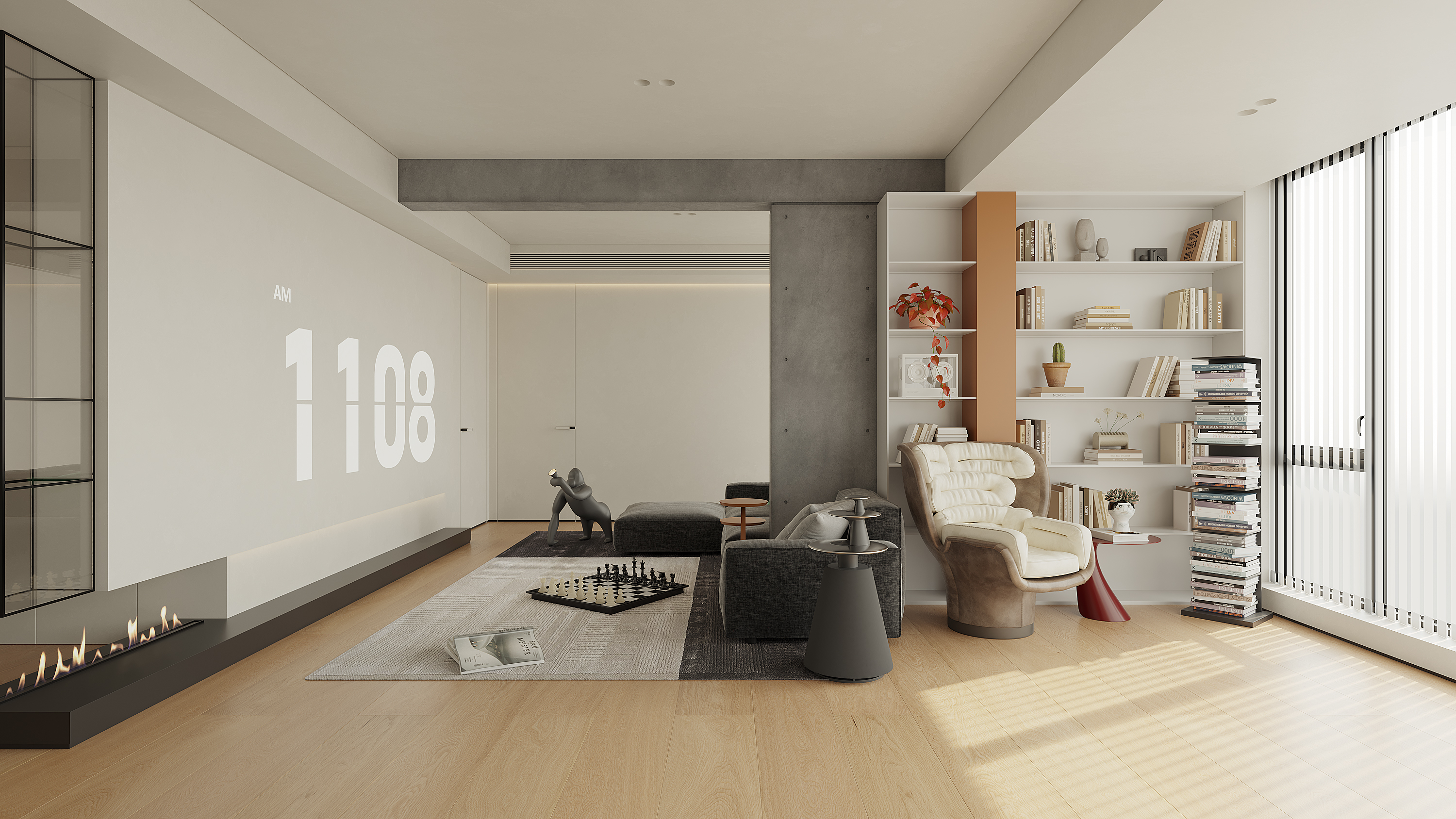 现代复古空间渲染-3