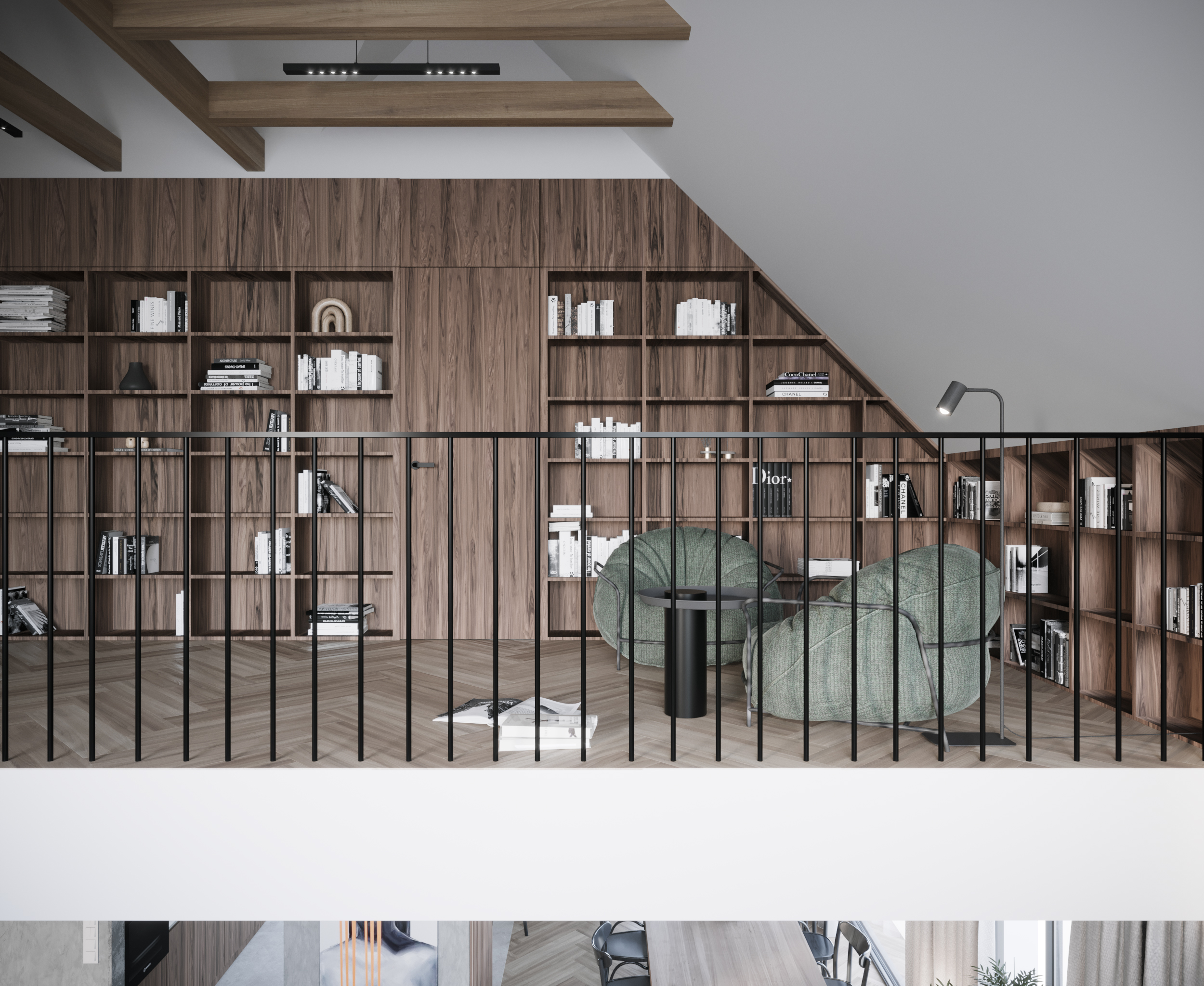 Upstairs hallway | Home library-2