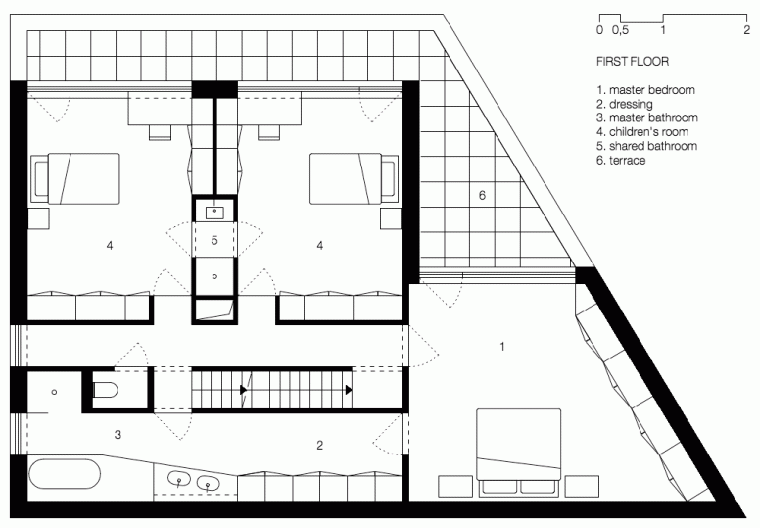 布鲁塞尔混凝土独栋住宅 融入环境的整体设计-35