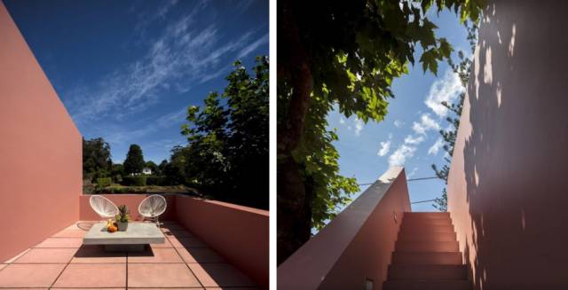 这栋20世纪的葡萄牙老建筑，被改造成了粉色的独栋私宅，美到窒息！-23