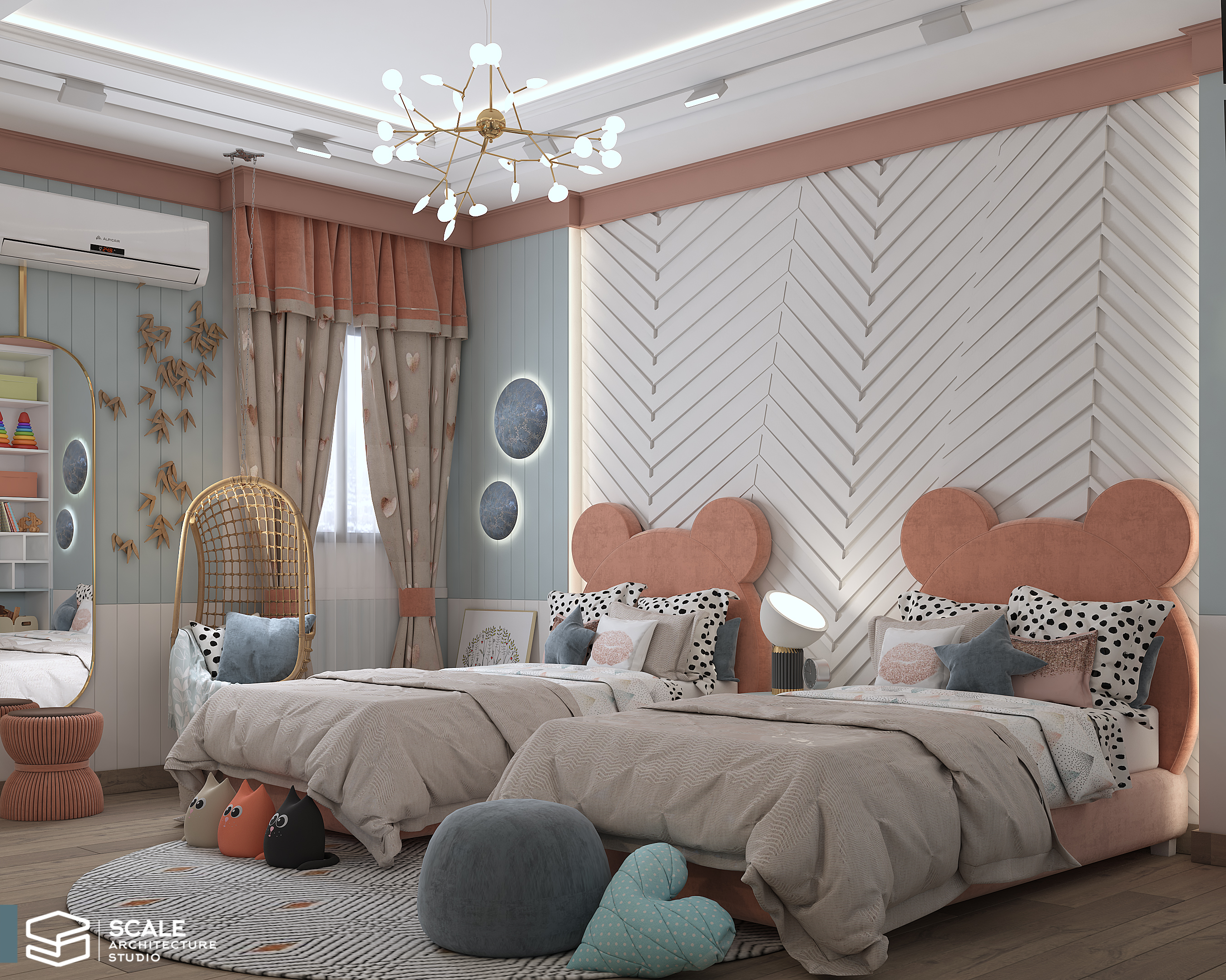 女孩卧室带浴室设计丨Scale Architecture studio office-8