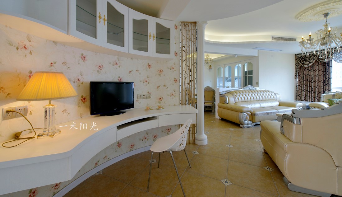 圆弧设计“变”出宽敞书房 | 福州设计师艾子欧式简雅案例-3