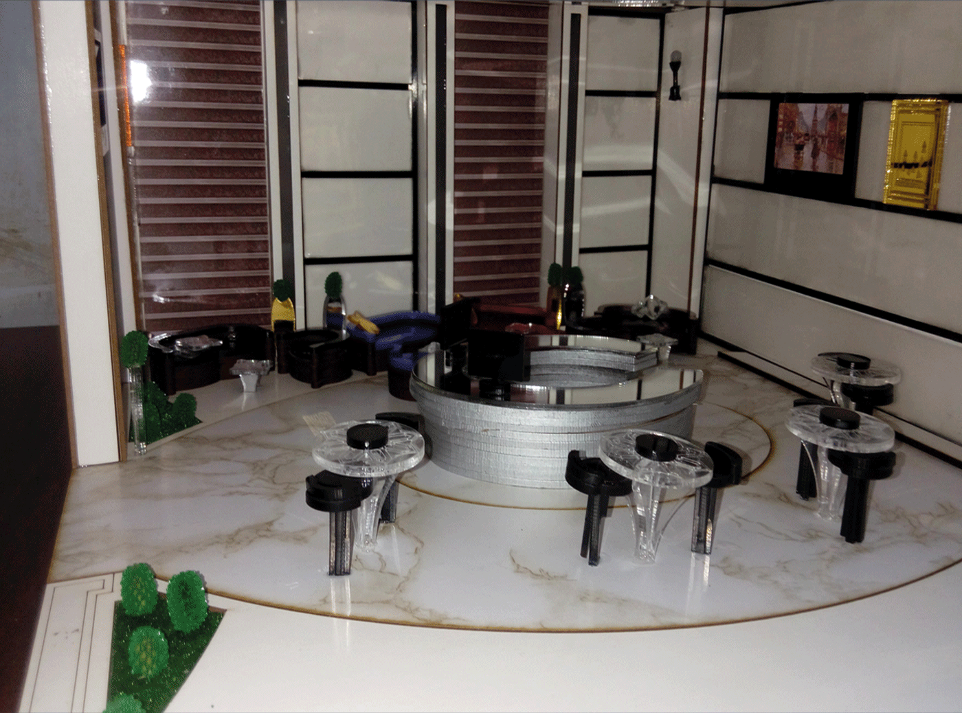 Interior design maquette for a hall inside a hotel-2