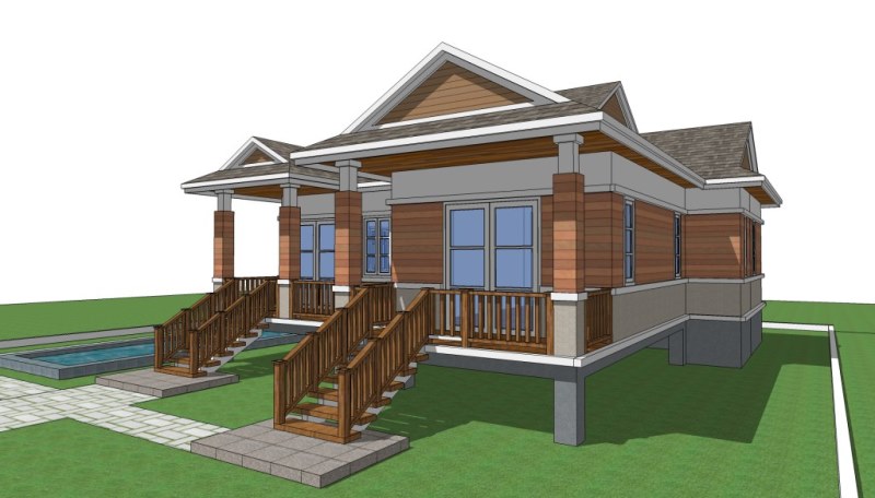 现代一层四卧室住宅设计-17