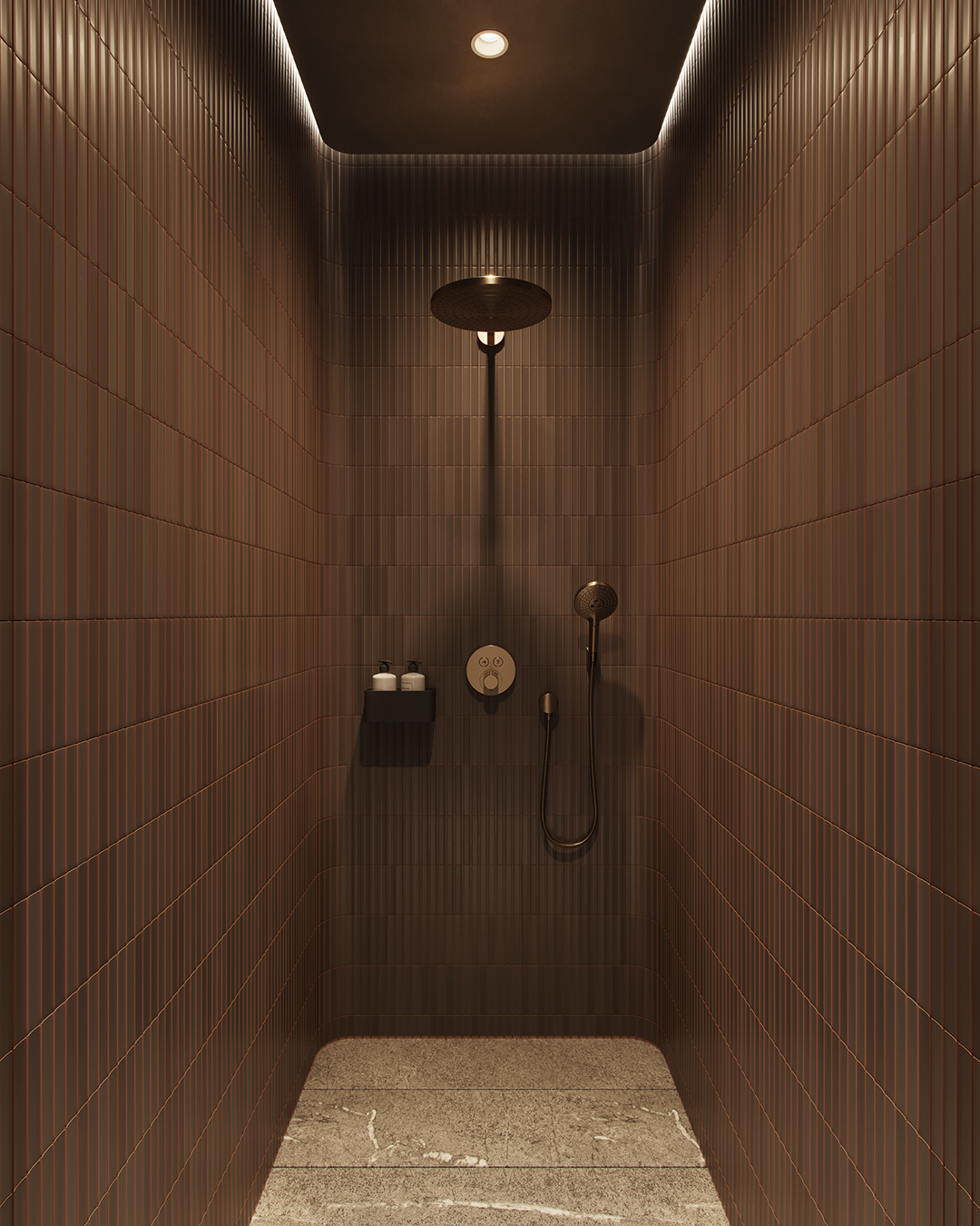 大理石与胡桃木主浴室丨乌克兰基辅-16