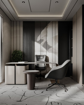 Home Office 设计丨加蓬丨Black N White