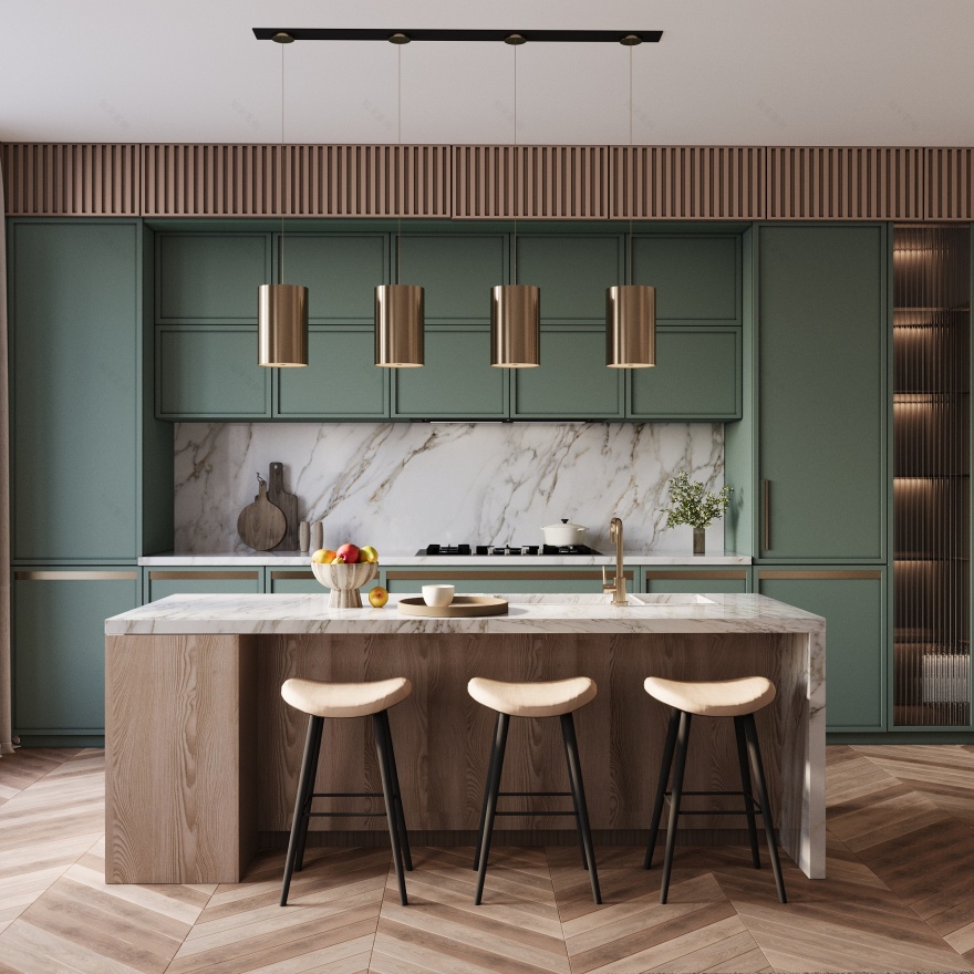 Kitchen & Living Space — Interior Visualization-1