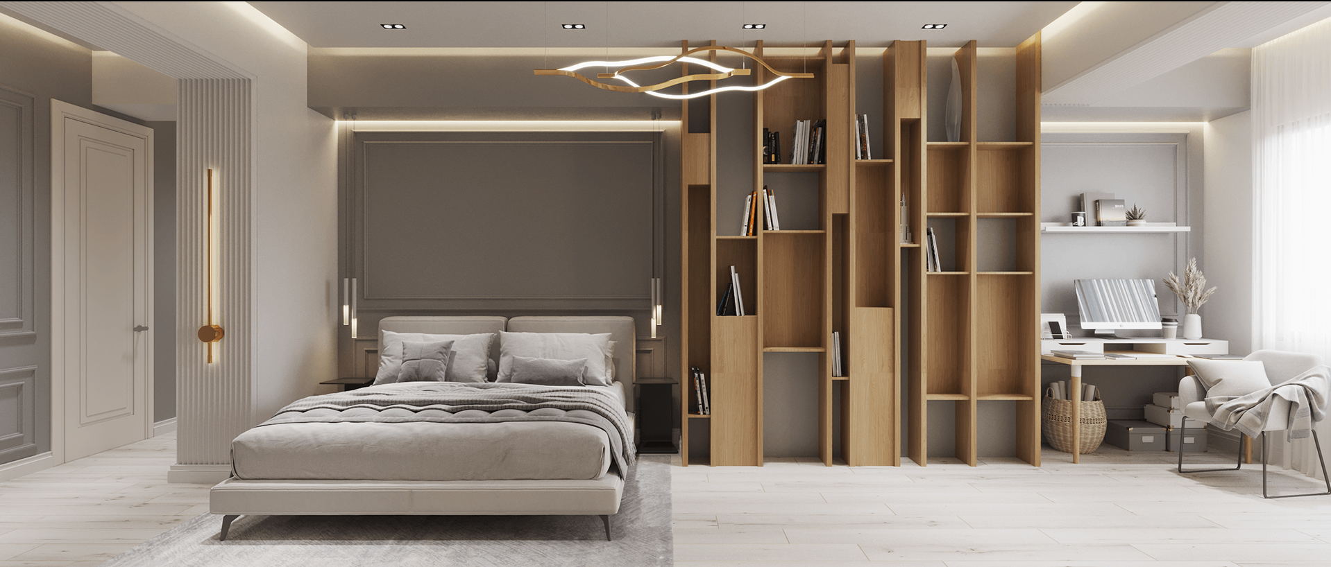 170㎡浅色系公寓设计 方寸之间，皆是雅韵！-12