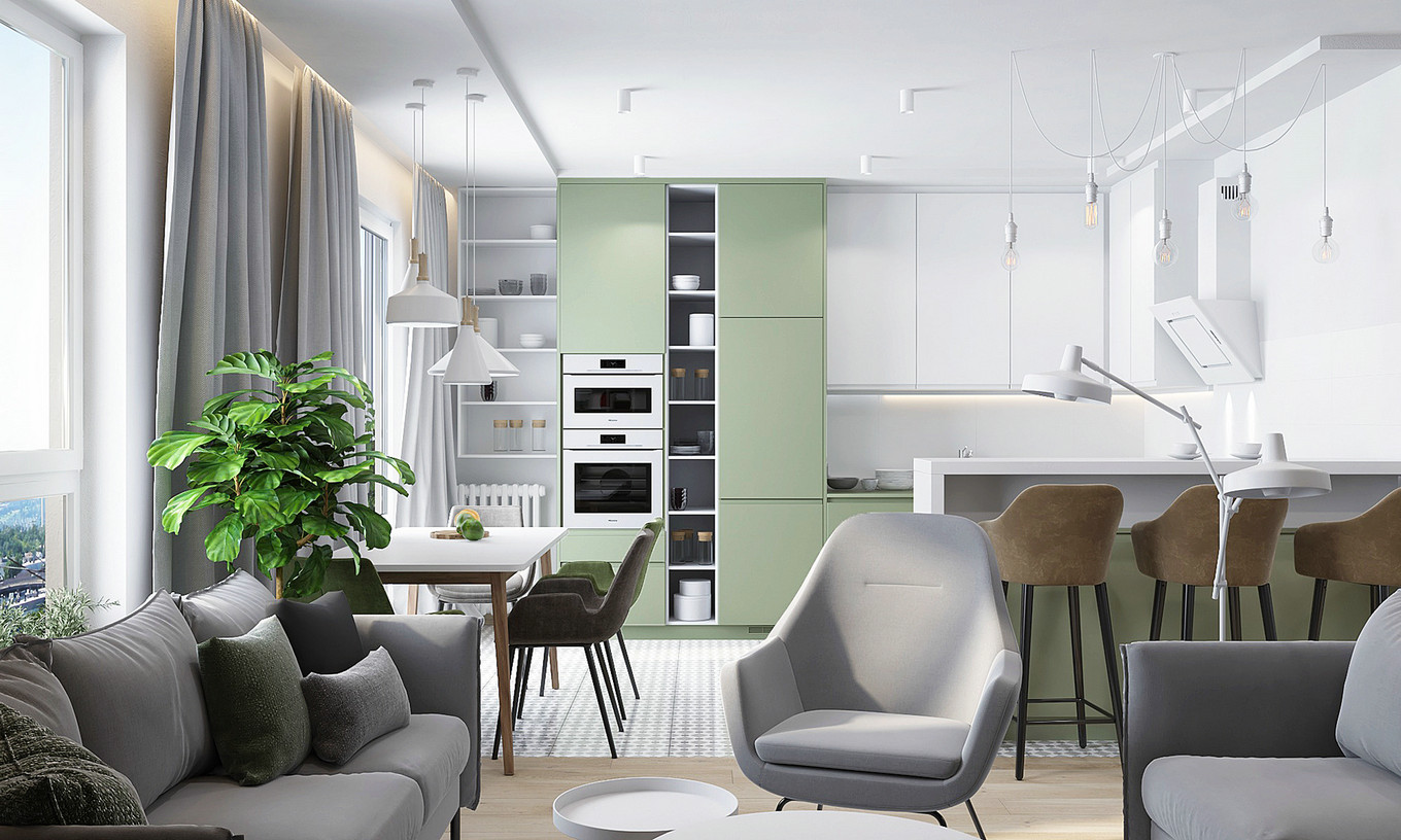 夏日清凉的清新冷色系室内设计-6