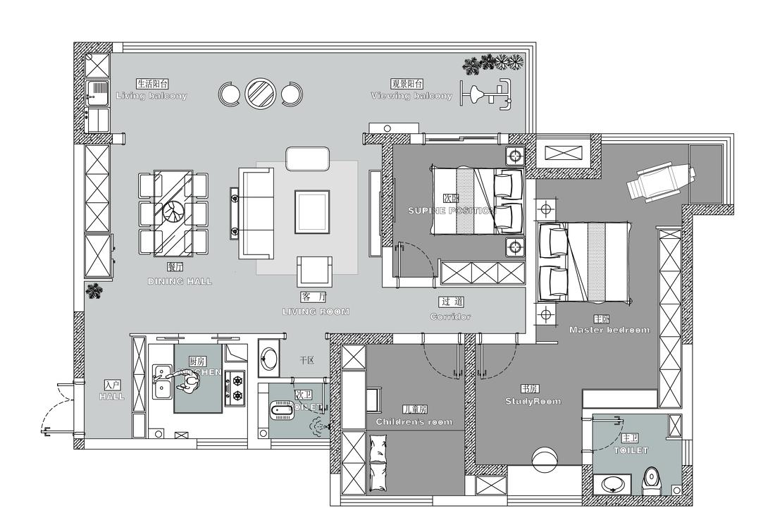 120㎡法式轻奢风无敌江景房设计丨言正设计-8