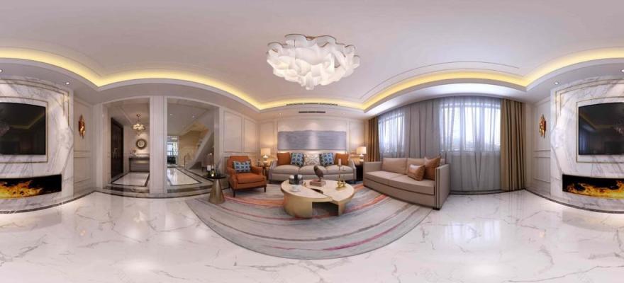 欧式轻奢风,白色大理石与金属线条的精致碰撞-10