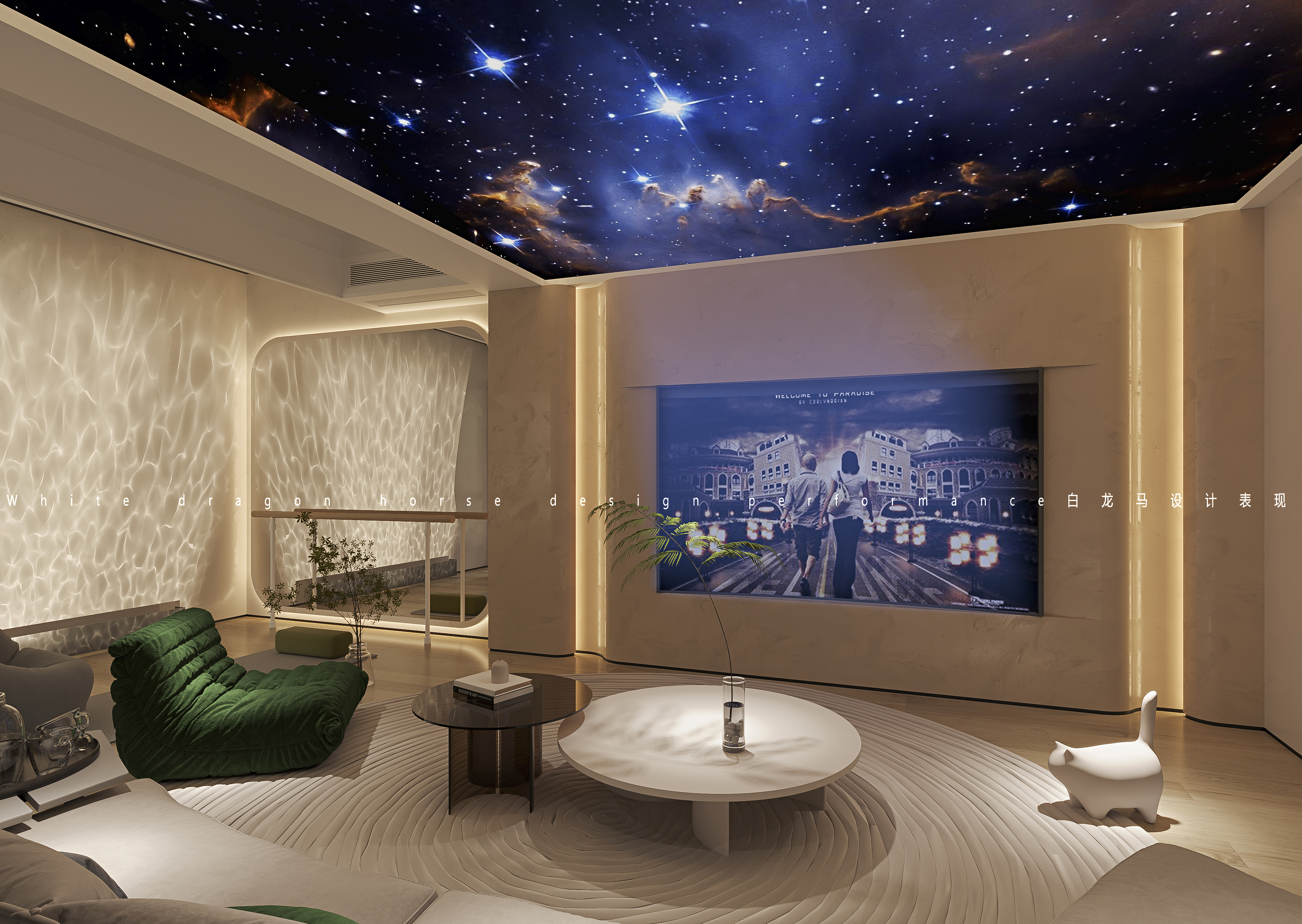 现代奶油风别墅-3