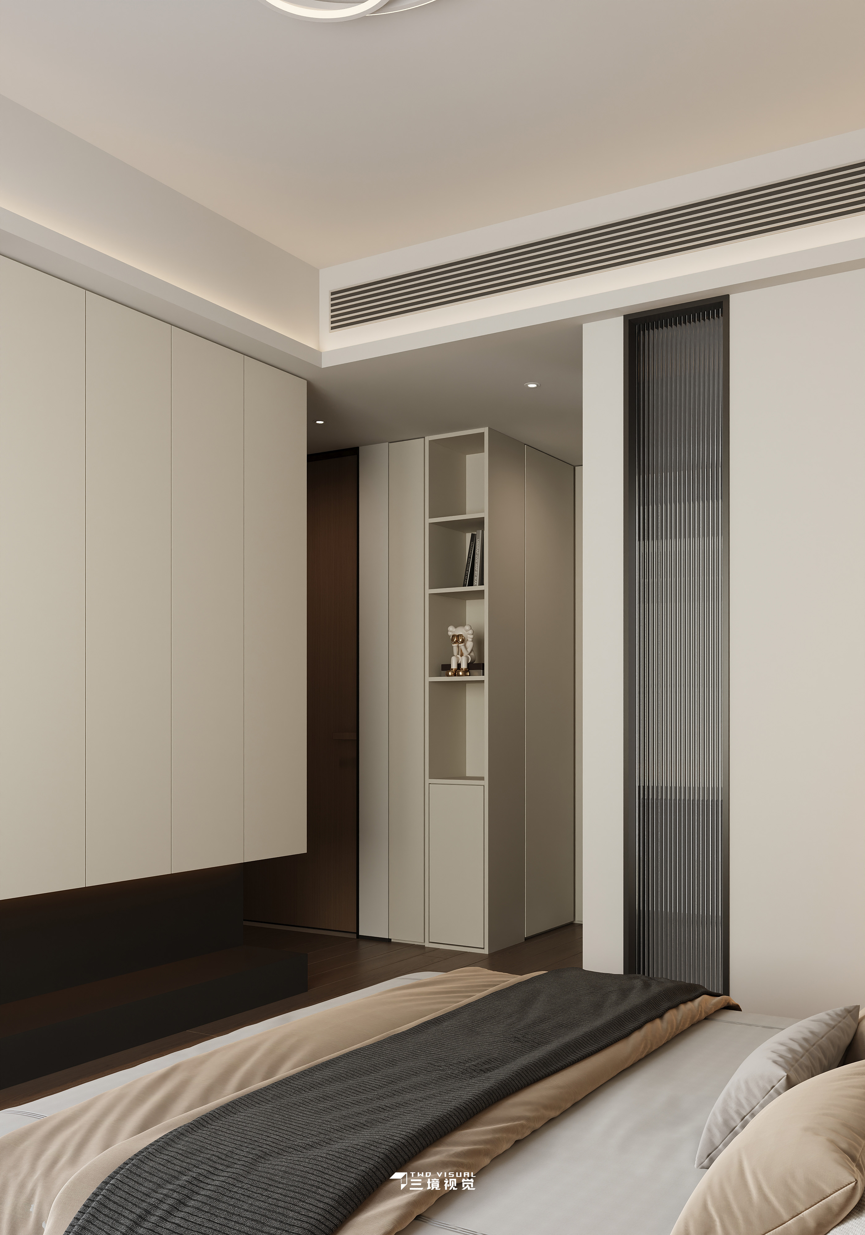 住宅-原木现代风客厅卧室设计-17