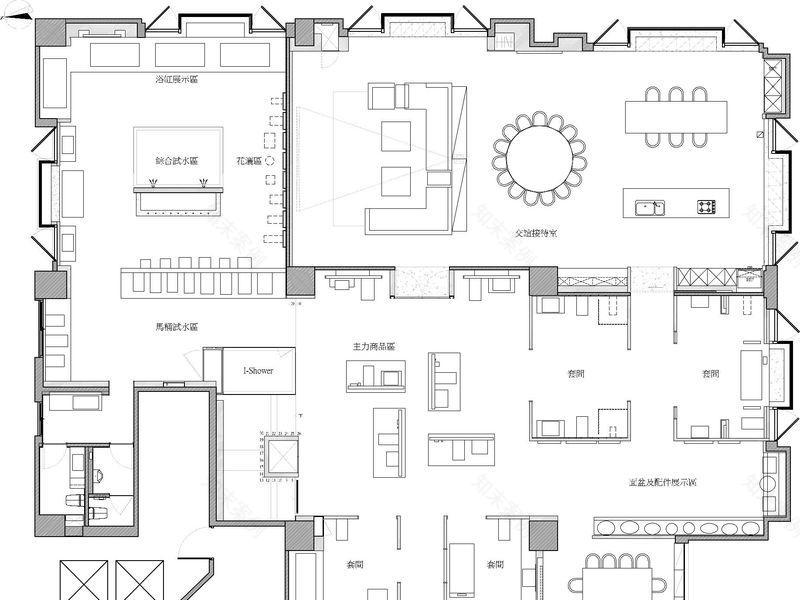 光影交织的水韵卫浴展示空间-18