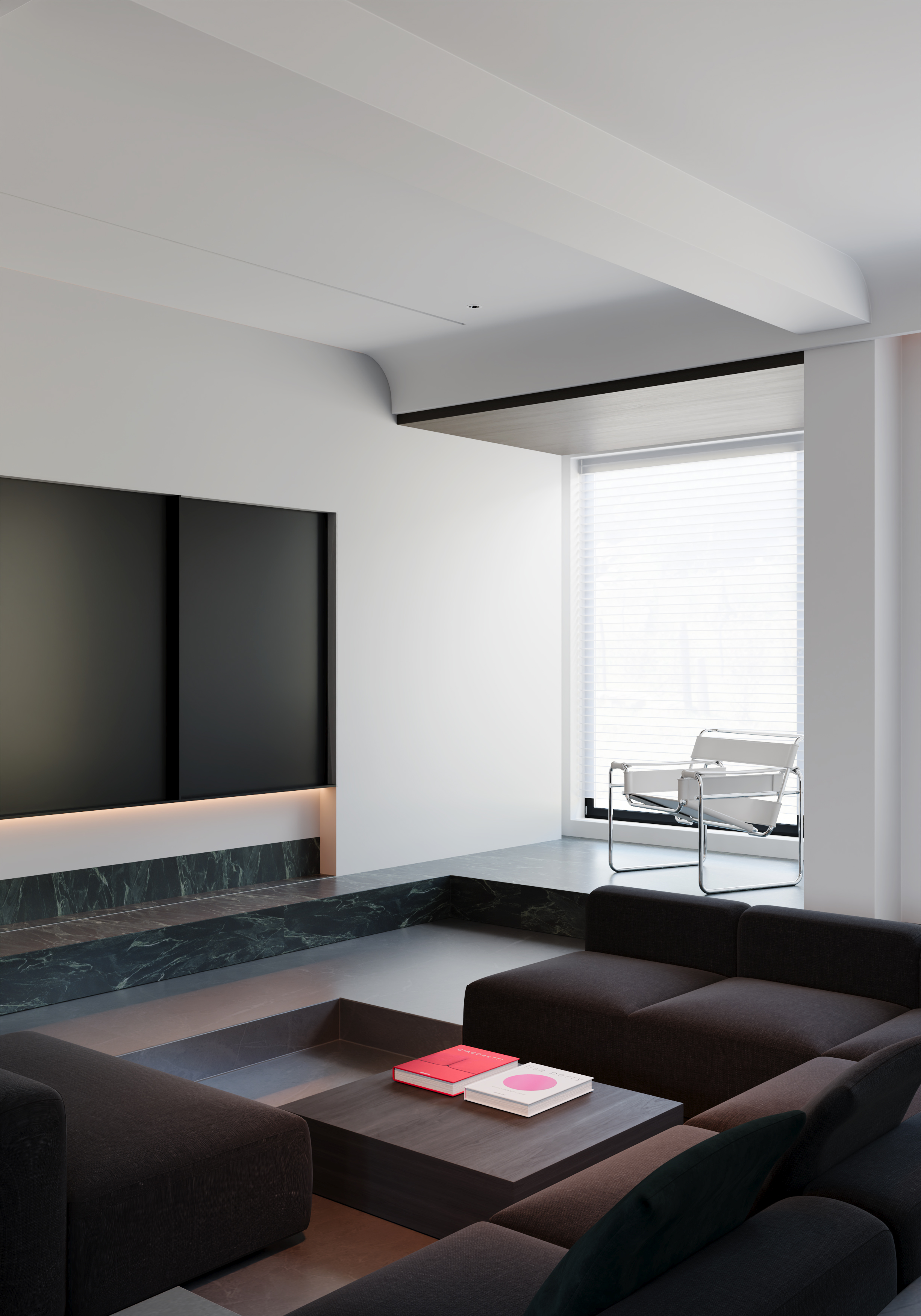 黑白灰现代客餐厅案例-7