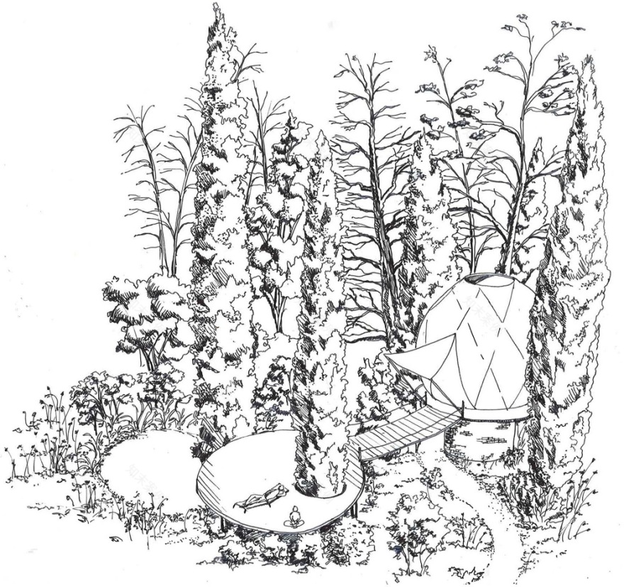 Alipa Hill Corfu度假“野奢露营”花园景观设计丨希腊丨Inside Outside-25