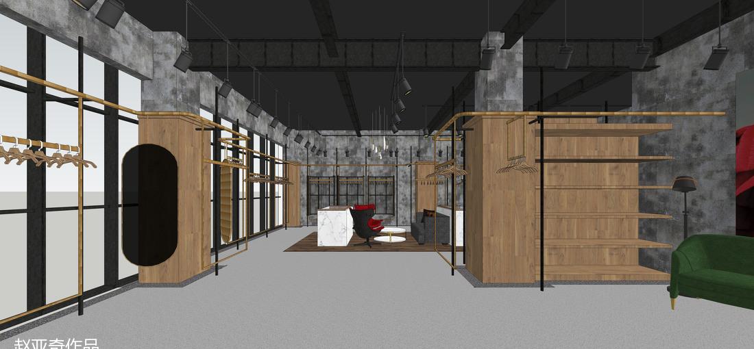 北京某品牌服装展厅 | 复古风水泥木质空间-22