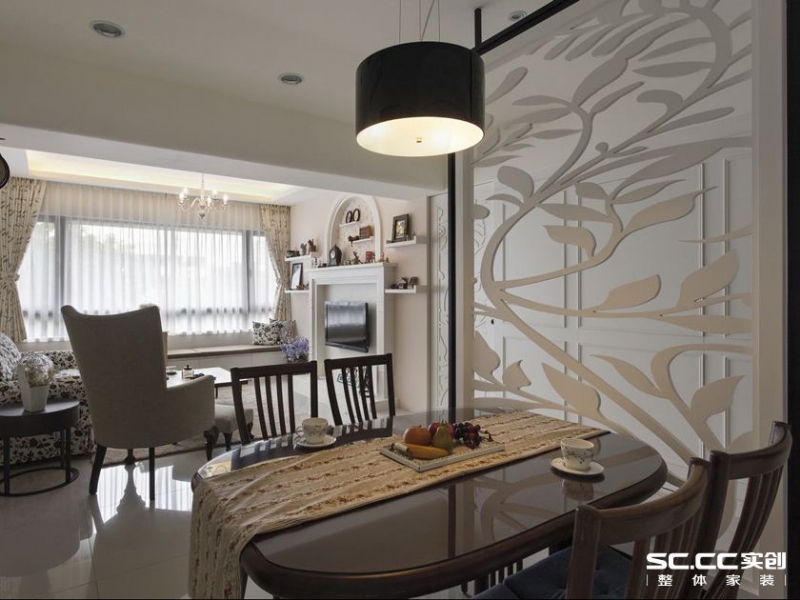 【上海实创装饰】好世凤凰城140平清新美式特调-5