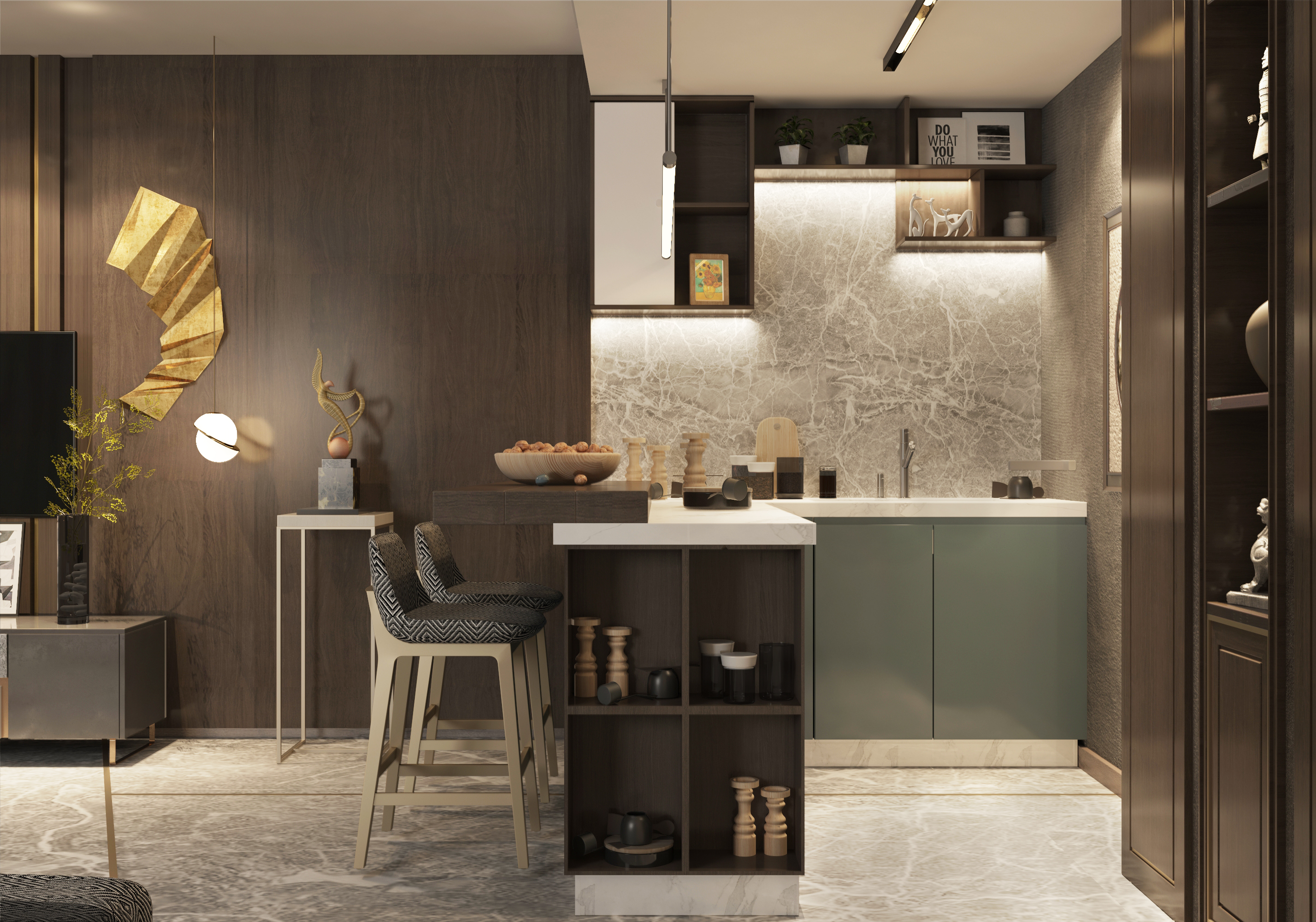 modern living and kitchenette-5