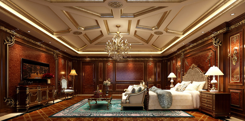 别墅欧式风格室内装修设计案例效果图2-19