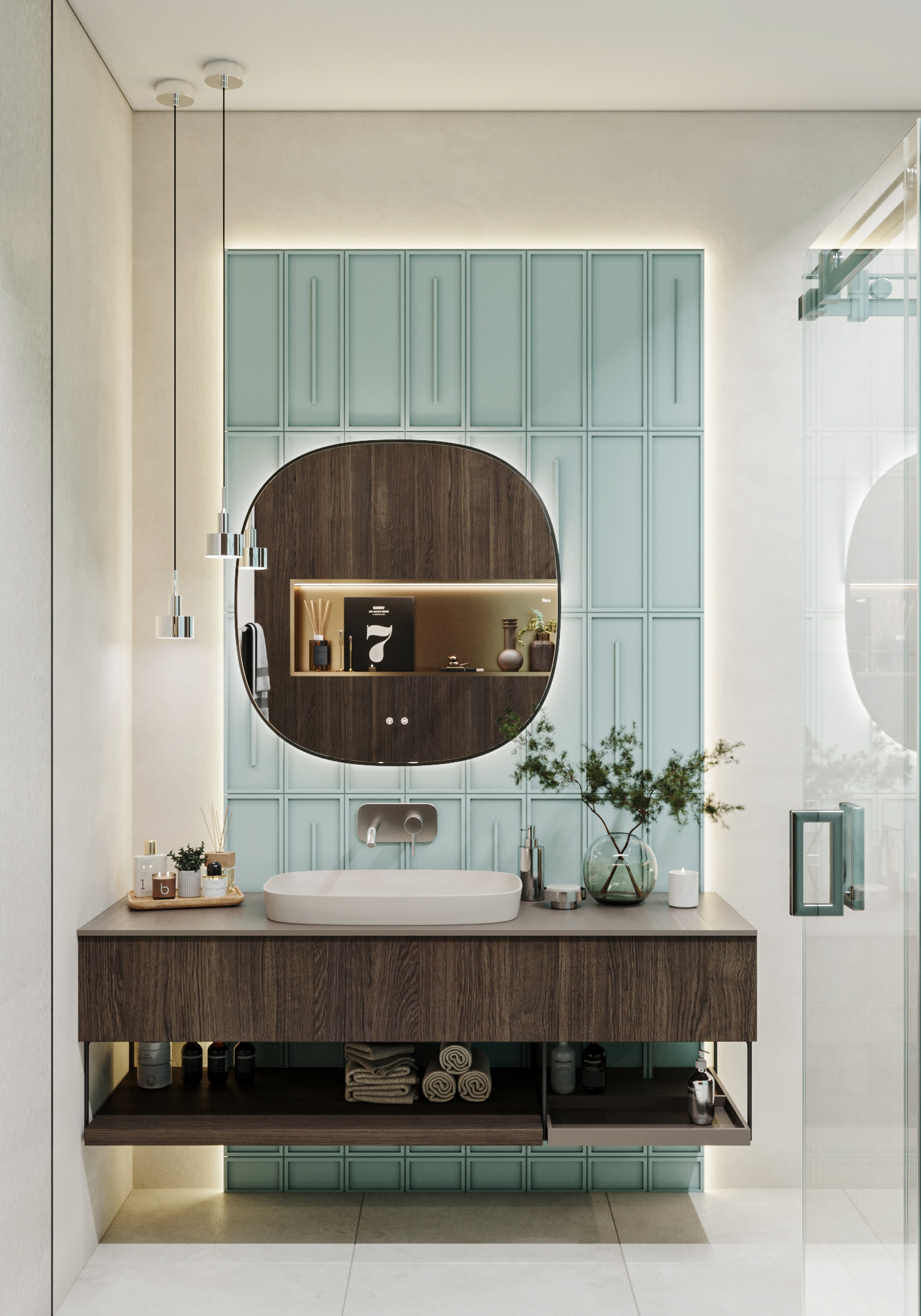 不同浴室的公寓设计-7