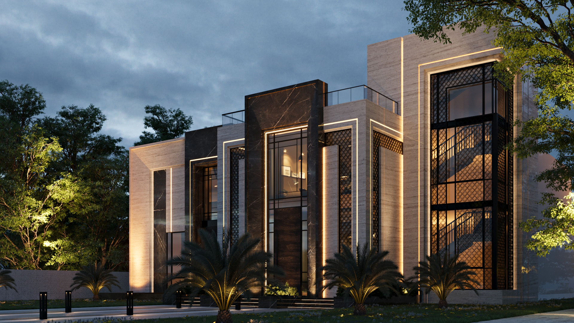 Villa Front Elevation 设计丨阿联酋丨Inverse Co.-9