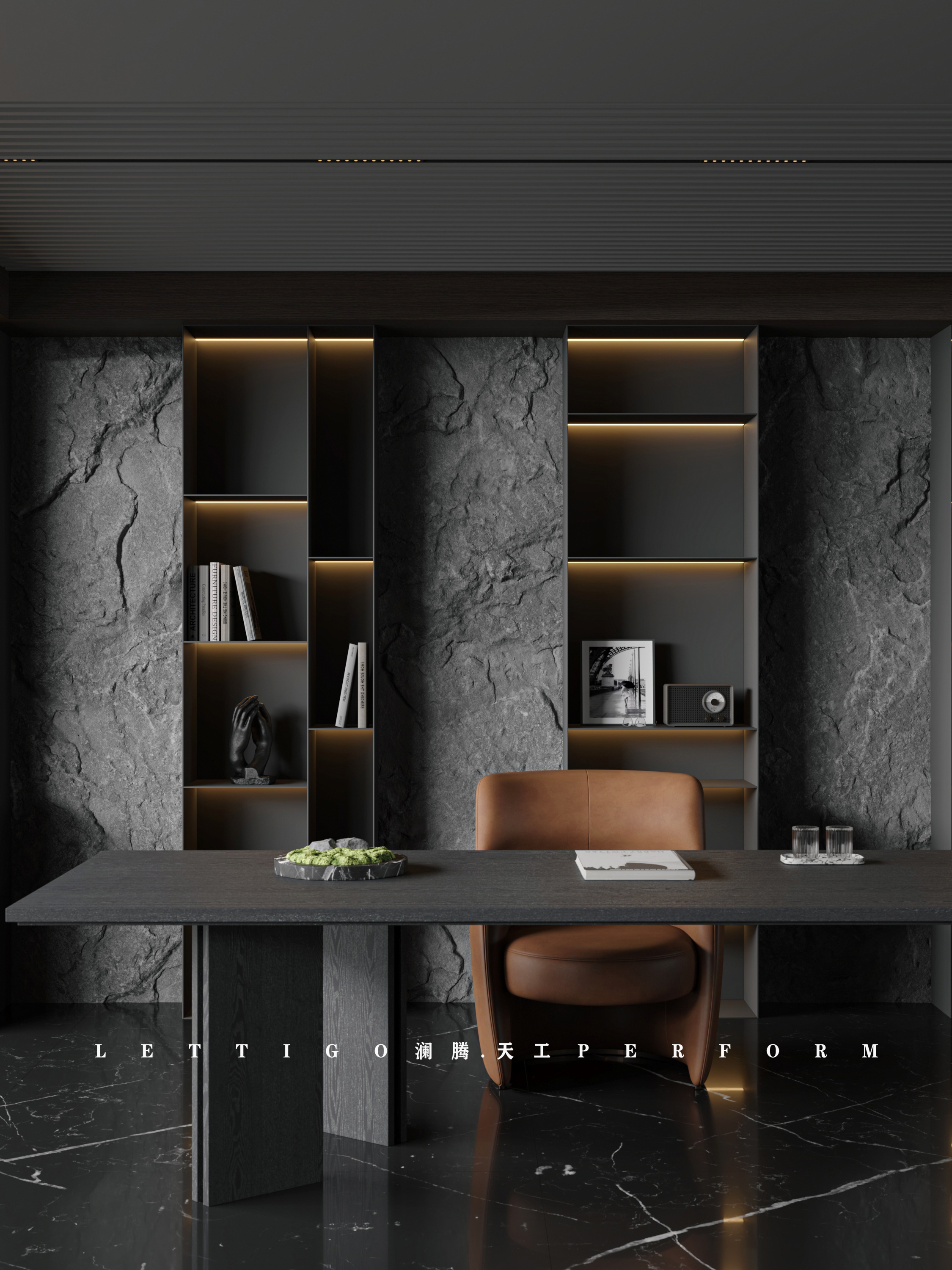 暗黑霸总系列家装效果图-7