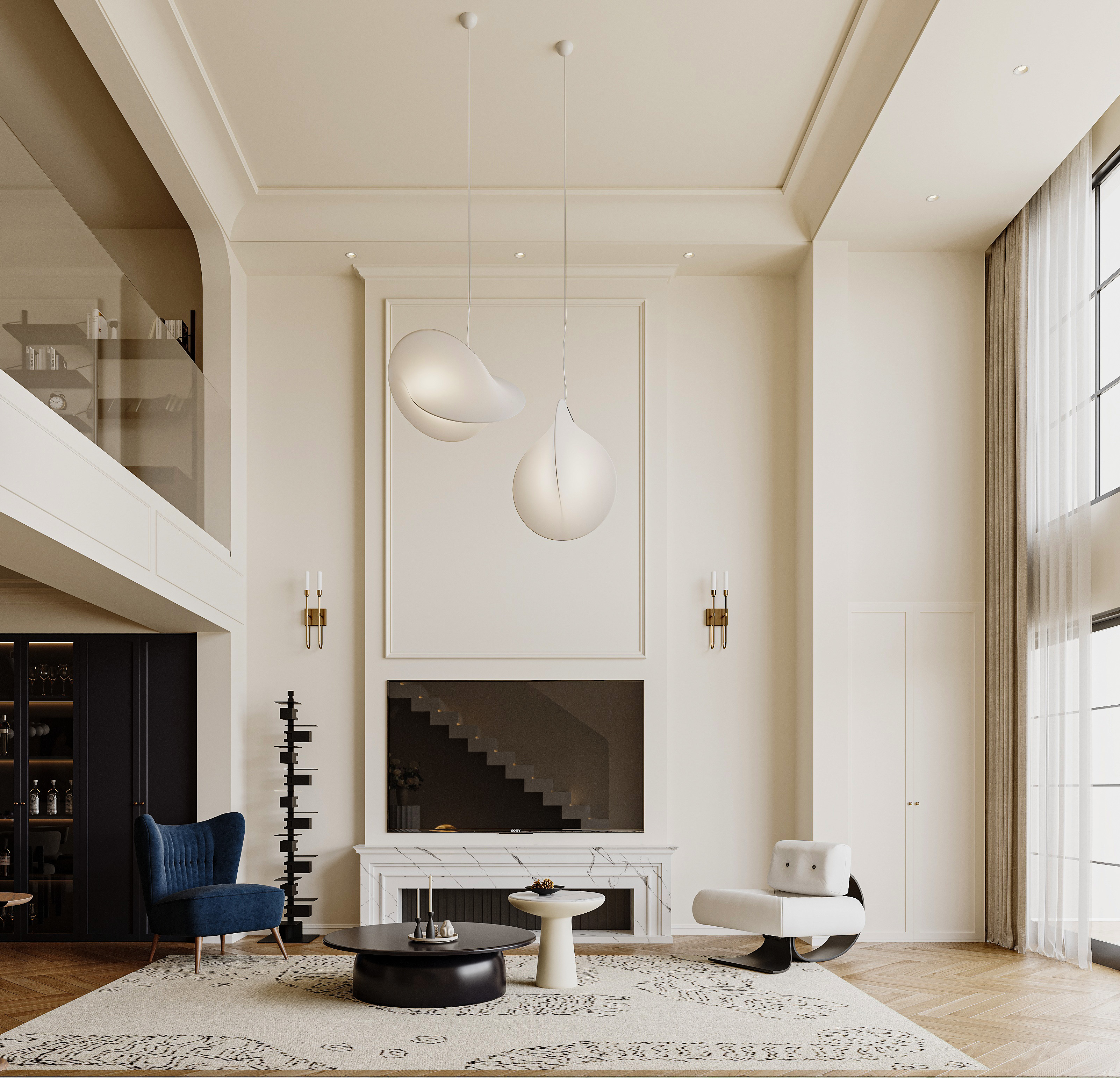 法式挑空别墅-0