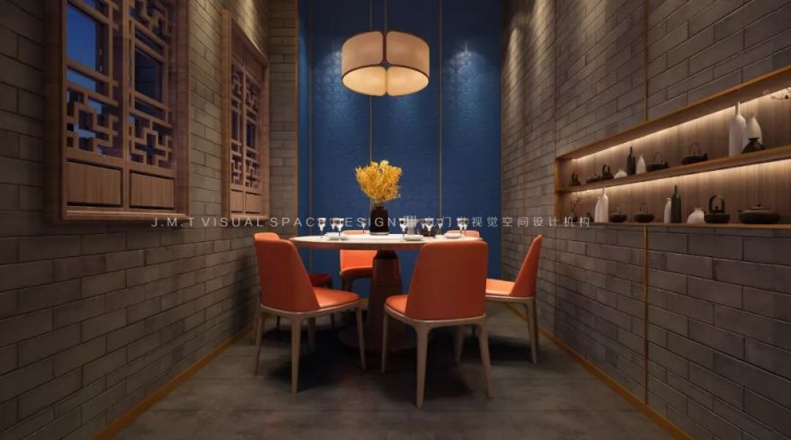 故宫红遇见现代橙,“椒兰殿”湘菜餐厅的视觉盛宴-36