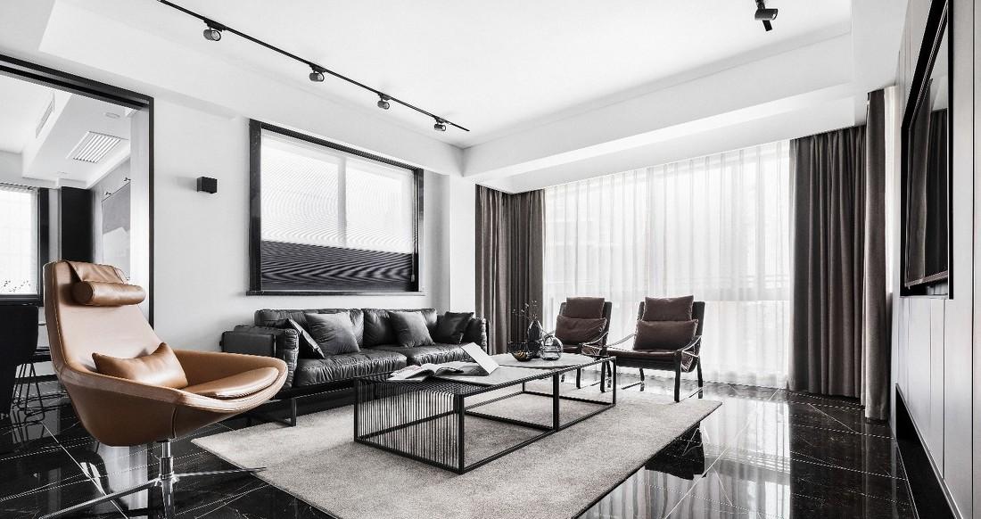 极简黑白调,开放式餐厨空间-10