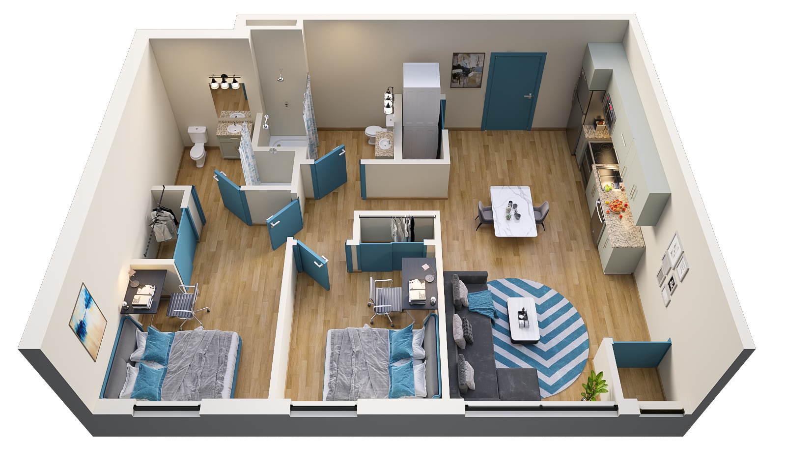 20 Housing units 3D plans-6