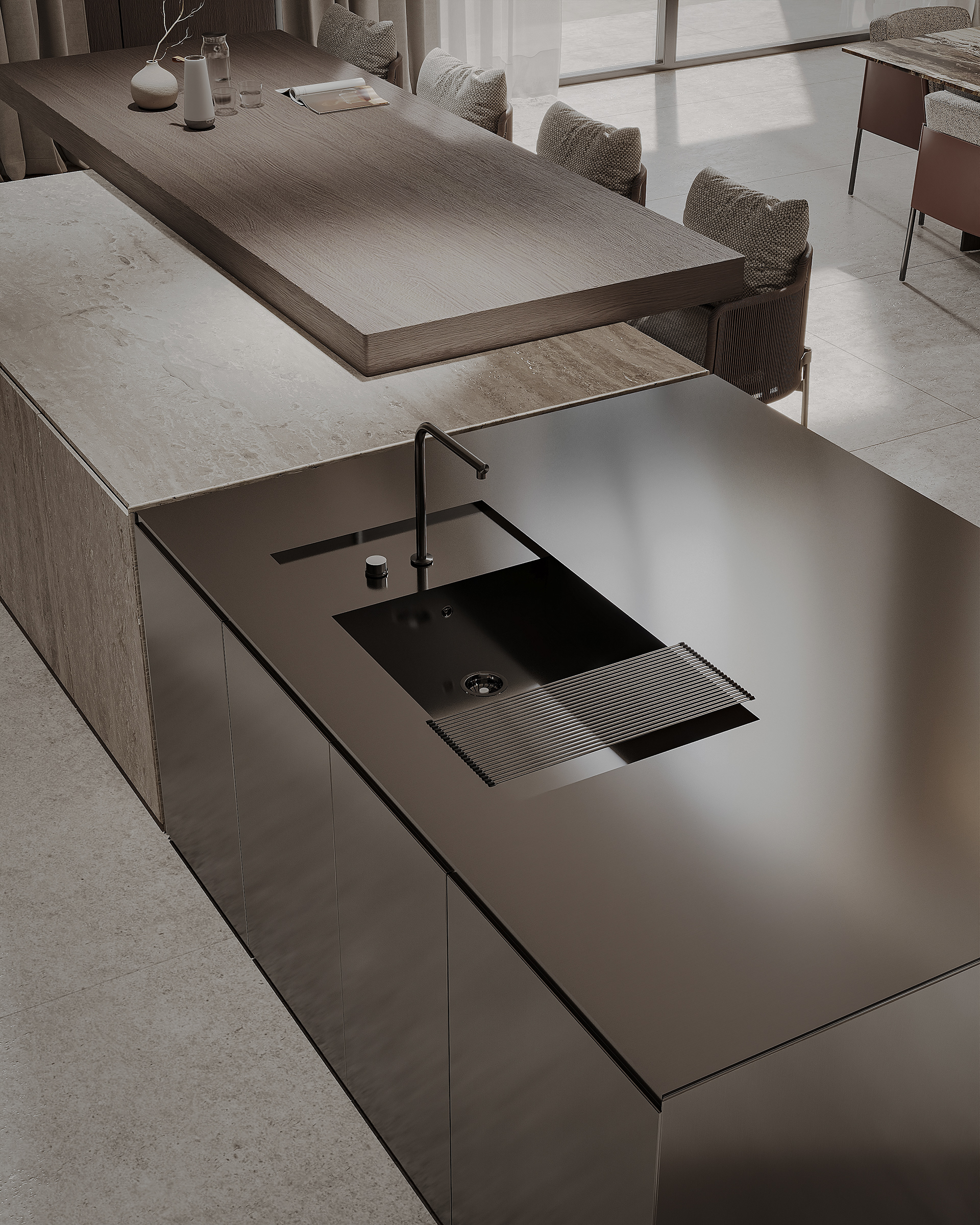 现代暗黑风厨房丨塞浦路斯-8