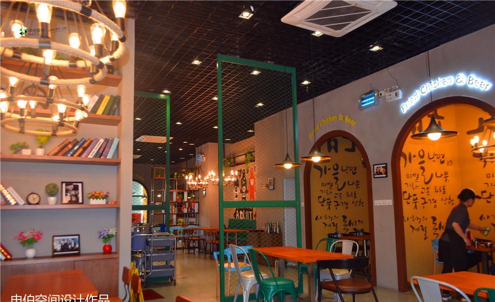 韩国啤酒炸鸡餐厅餐饮店铺装修设计-2