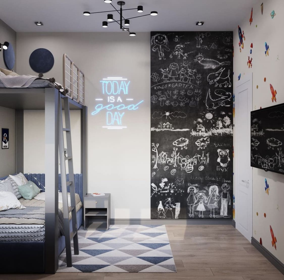 双人男孩卧室室内设计-96