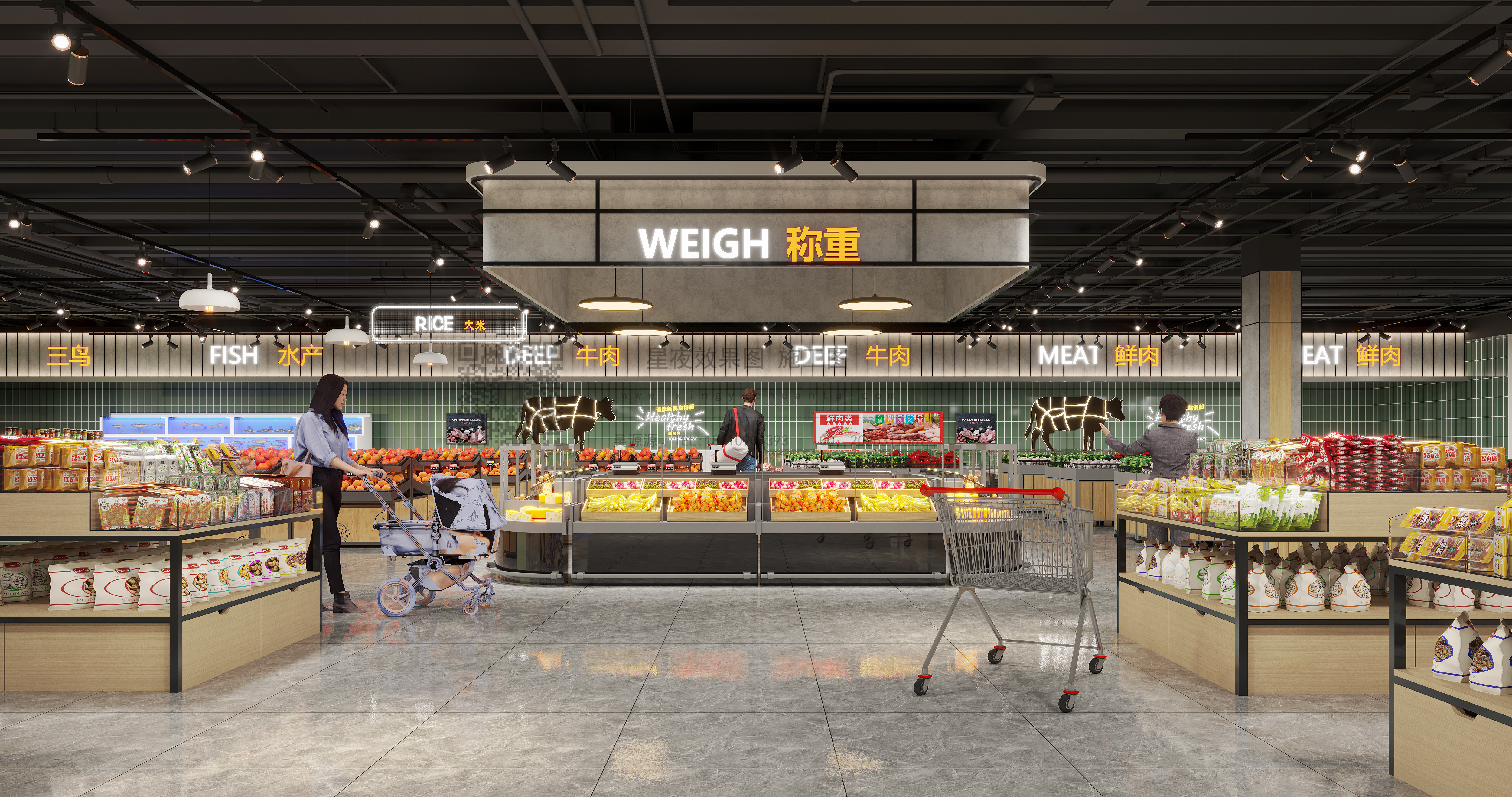 超市——商场超市效果图案例分享-4