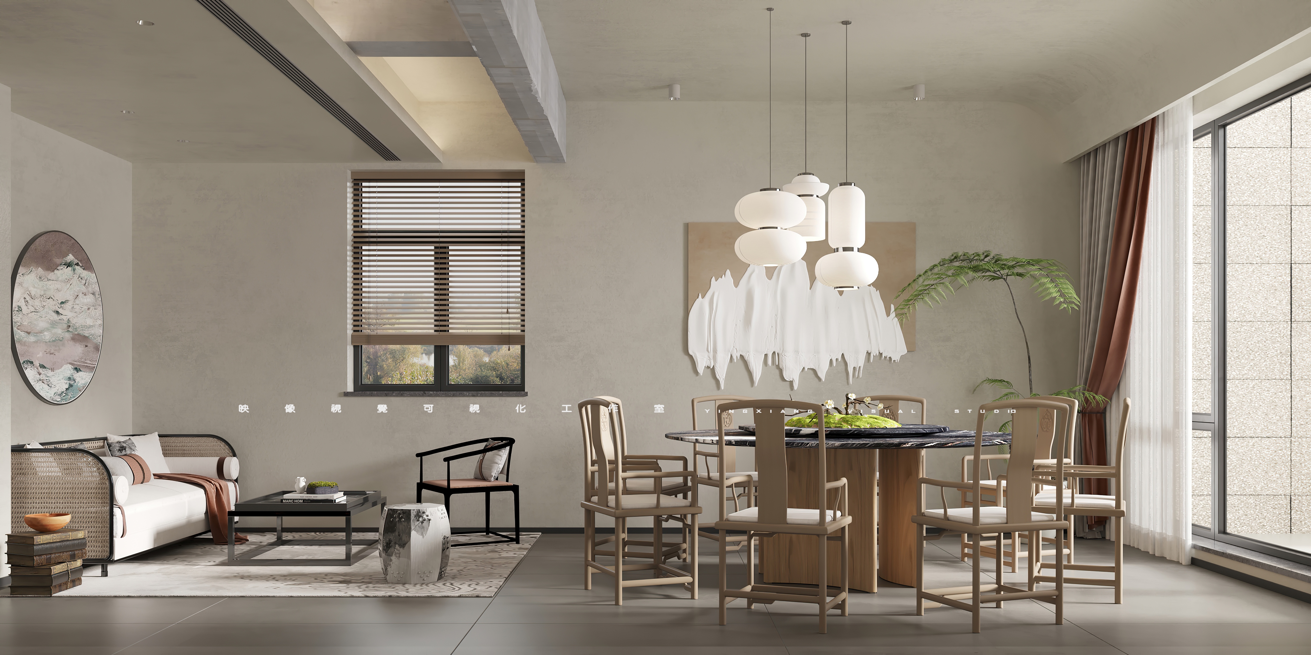 新中式茶室丨映像視覺可视化工作室-3