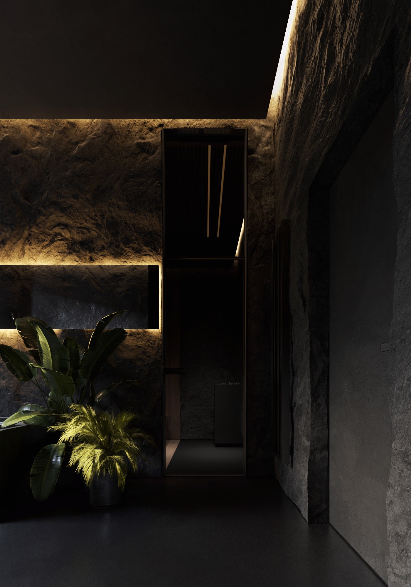 高级黑 极简别墅设计！-49