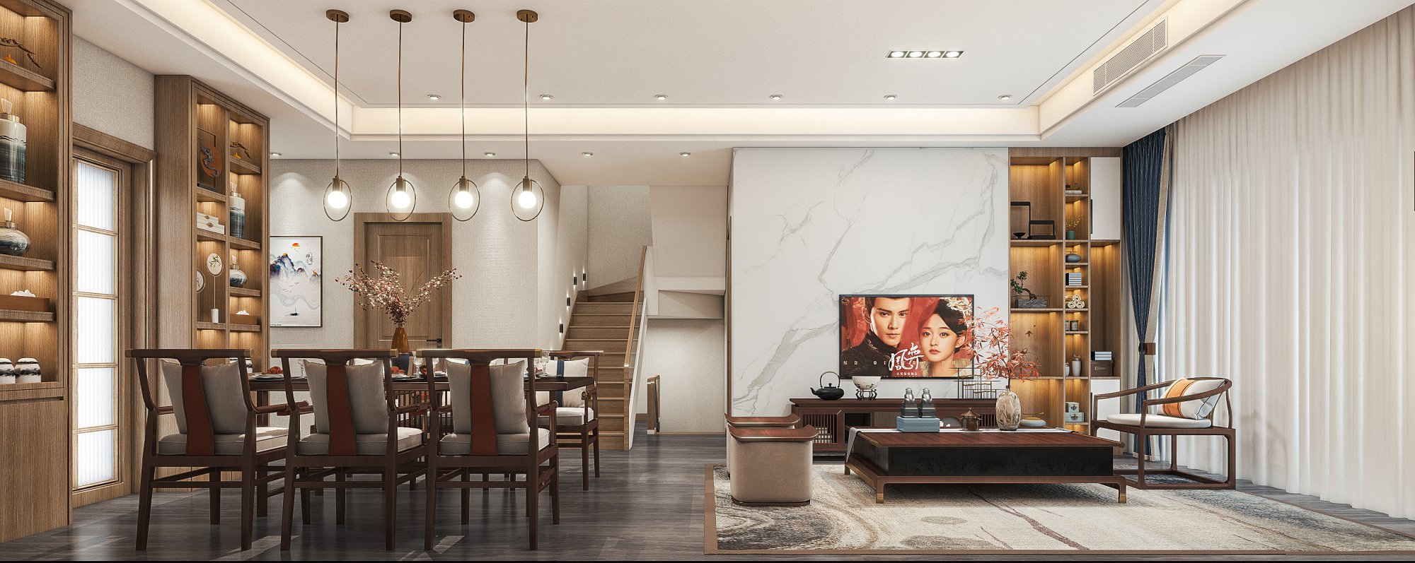 轻奢新中式室内设计-3