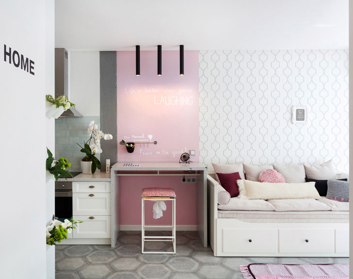 乌克兰基辅 43㎡清新公寓 | 少女心的浪漫栖息地-5