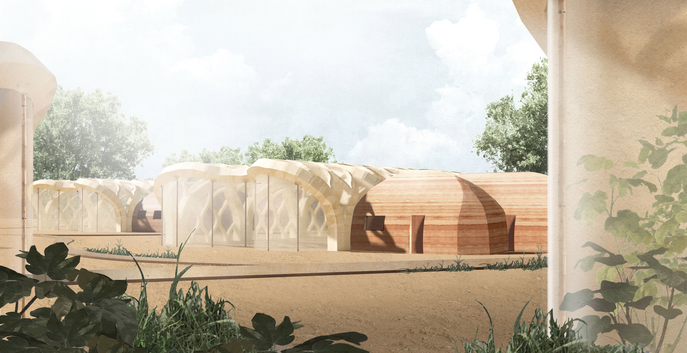 Eliza Hague 用竹子和壳胶设计可充气折纸式温室-4