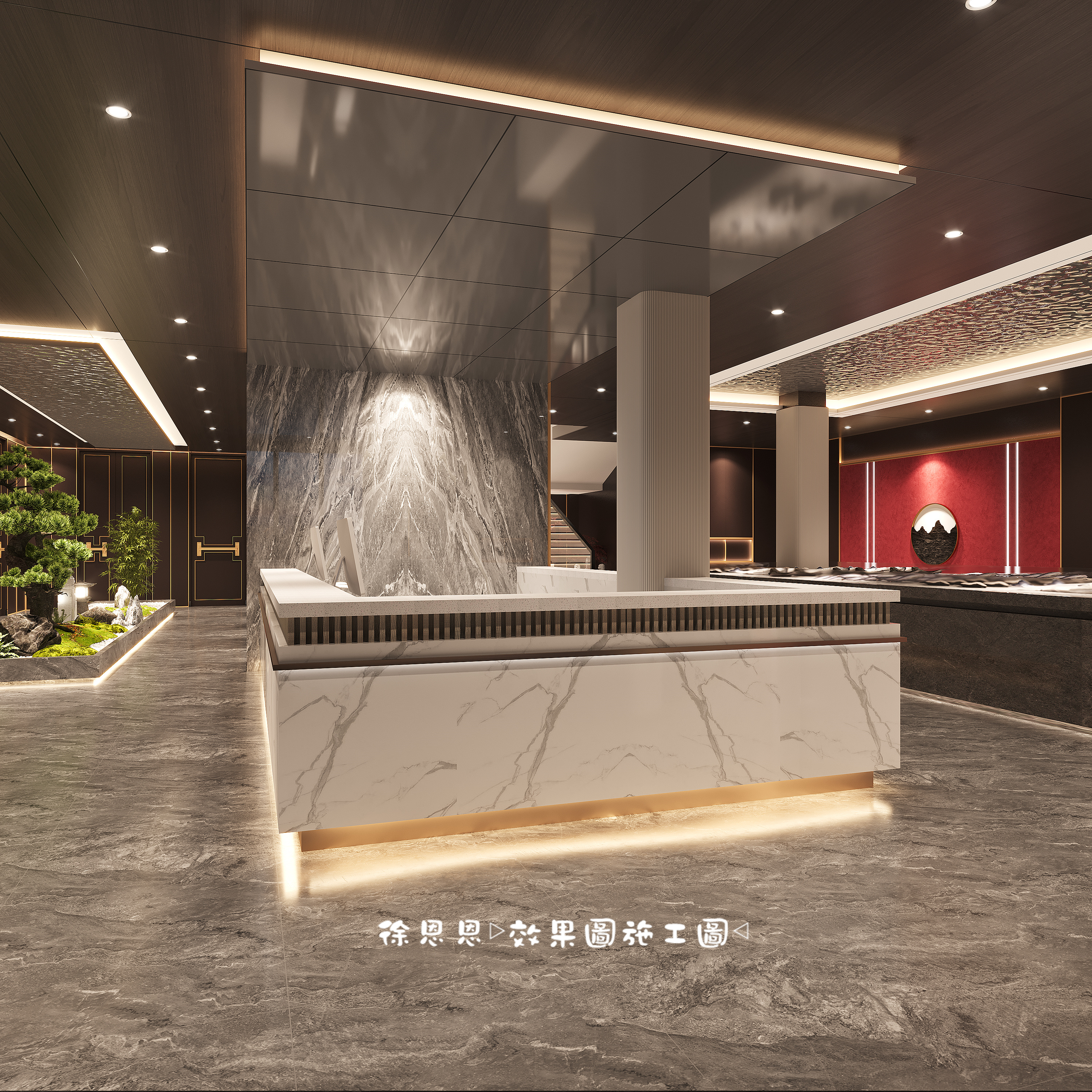 轻奢海鲜餐厅，新中式点缀让空间独具特色！-11