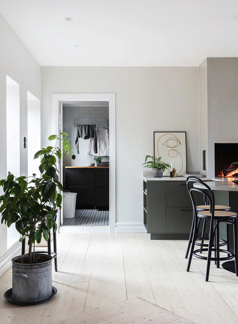 瑞典南部老房子明亮现代的内部-10