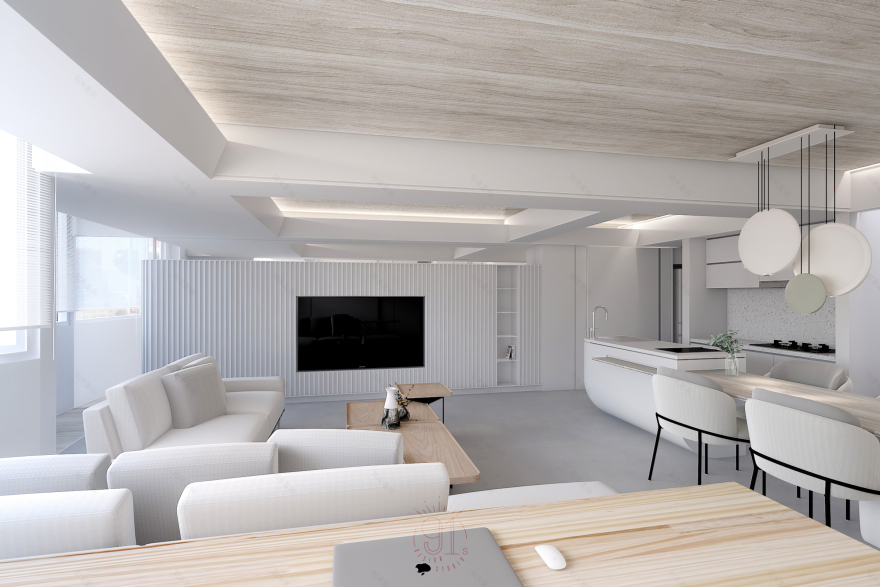 住宅空间3D渲染项目丨禾捷室内装修设计(Hj.Designer)-1