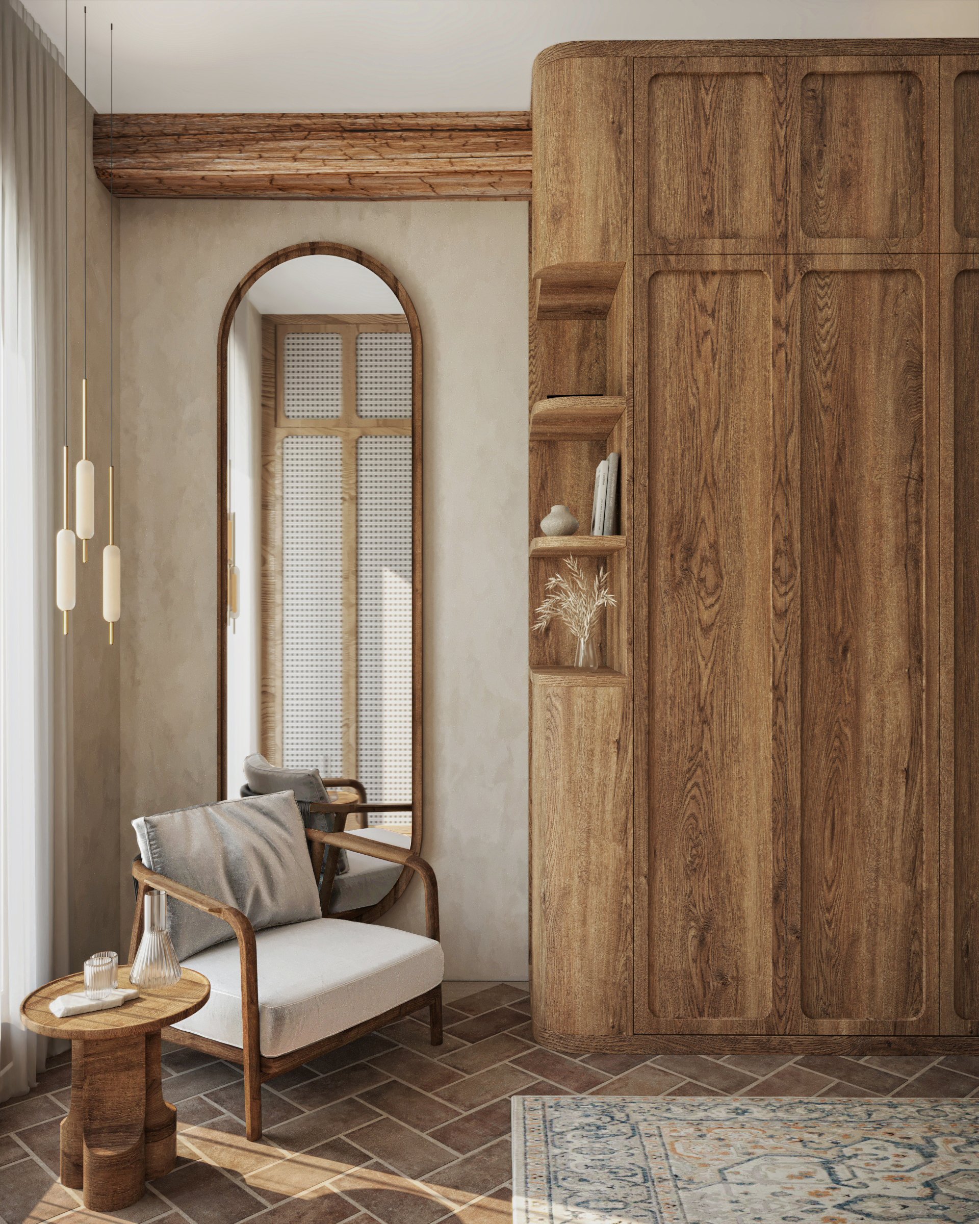 私人别墅卧室及步入式衣帽间设计-12